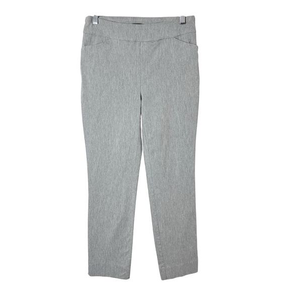 Hilary Radley Women's Ankle Dress Pants S Gray Pull On Stretch Mid Rise Career - Picture 1 of 6